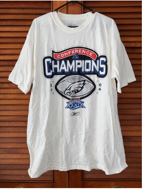 PHILADELPHIA EAGLES 2004 NFC CHAMPIONS SUPER BOWL T-SHIRT REEBOK SIZE ADULT L